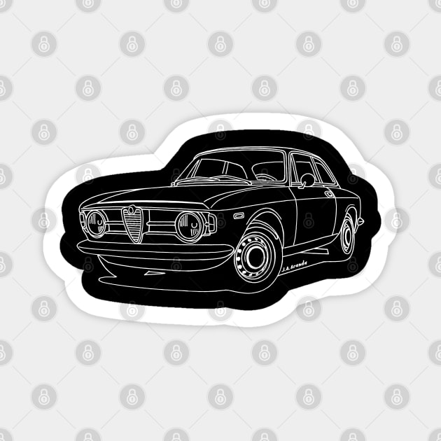 The beautiful italian classic coupé Sticker by jaagdesign